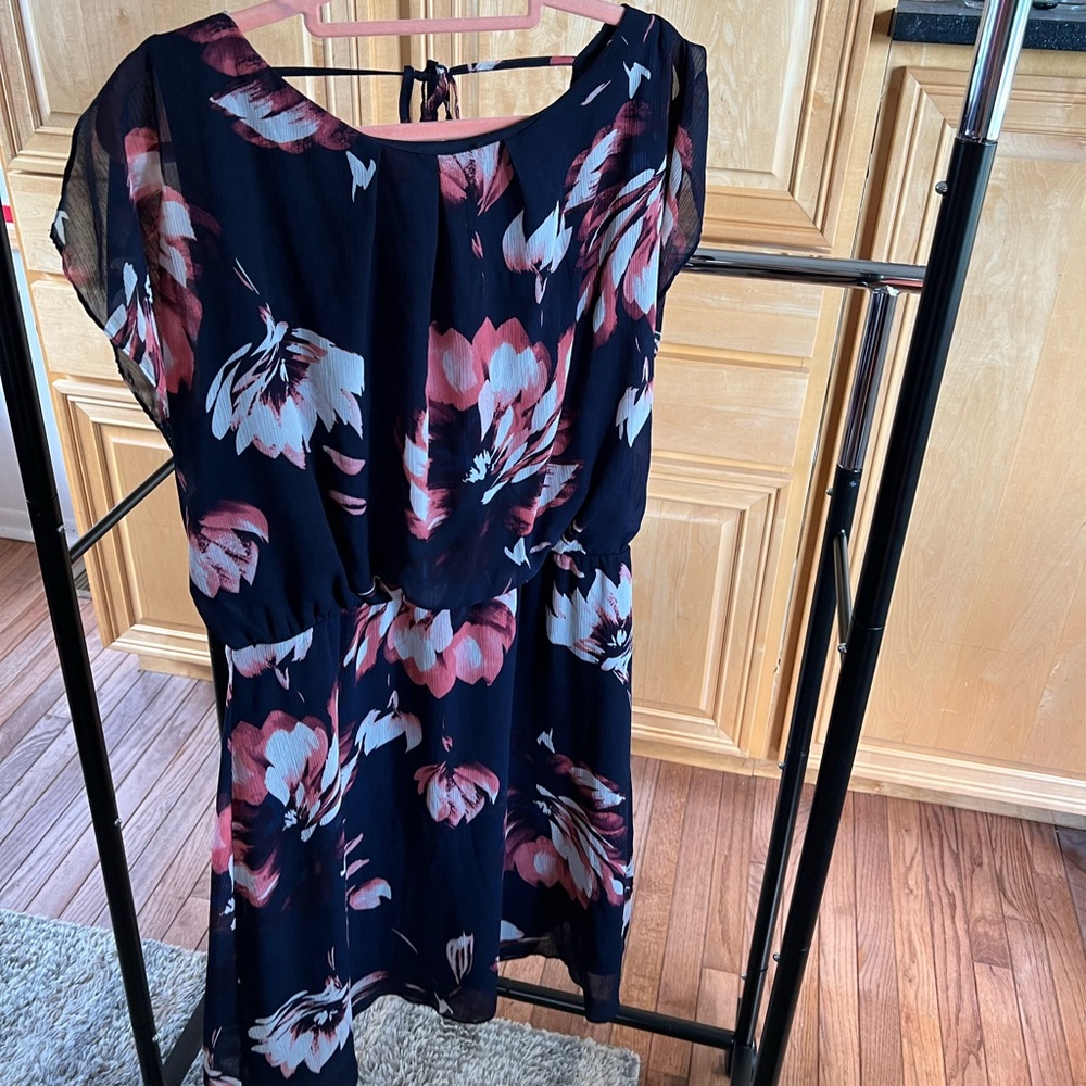 Navy floral dress, medium